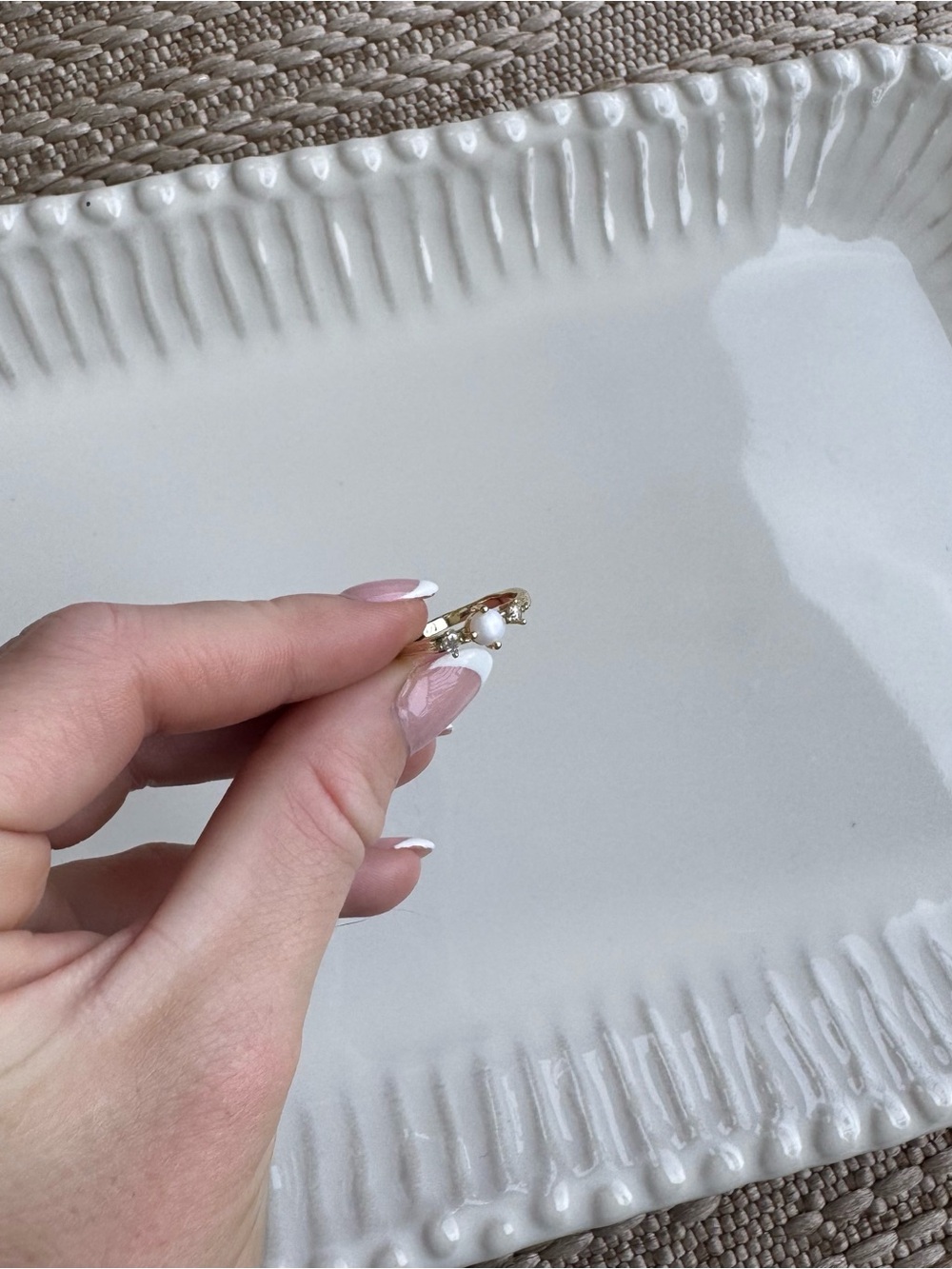 Gold Pearl Accent Ring